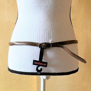 NWT Sz M/L Mstylelab Thin Brown/Bronze Poly Belt